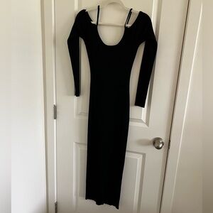 Black MESHKI ribbed bodycon dress